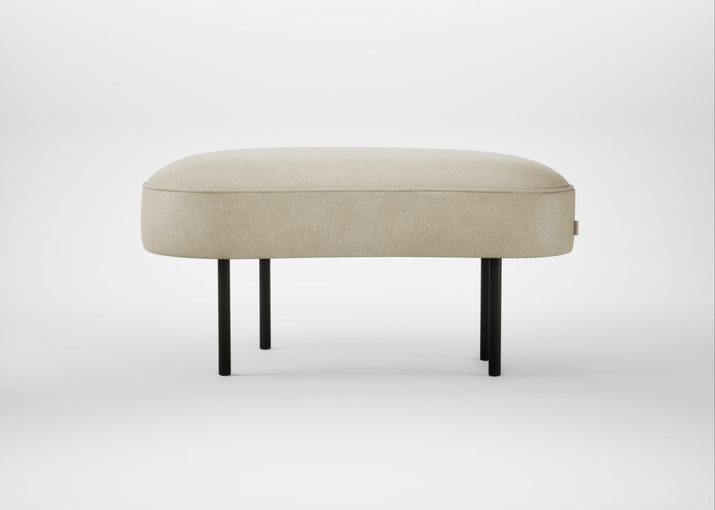 Isola Small Ottoman Leather Grain Storm 006 / Black