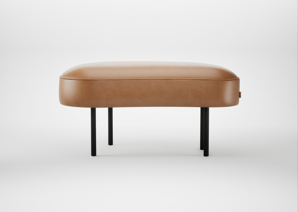 Isola Small Ottoman Leather Stonewash Toffee 277 / Black