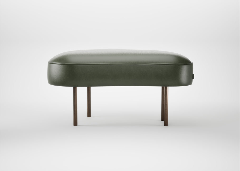 Isola Small Ottoman Leather Stonewash Vintage Green 278 / Bronze