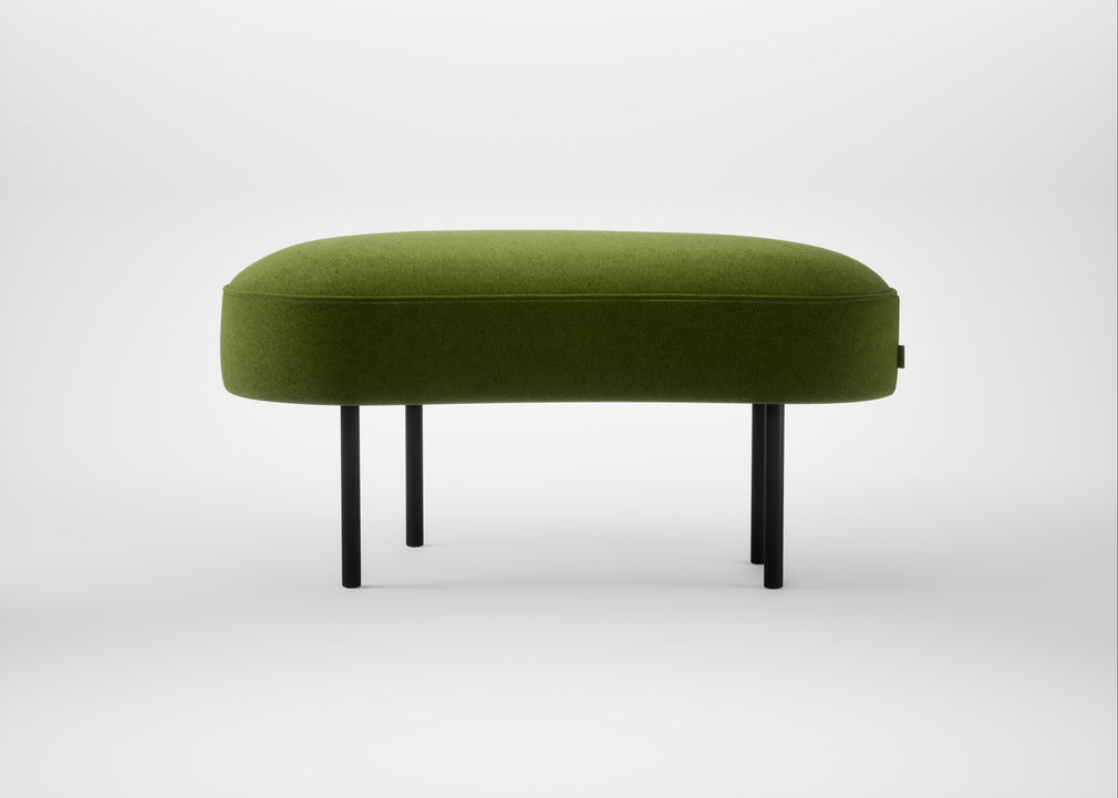 Isola Small Ottoman Nobilis Velvet Leaf / Black