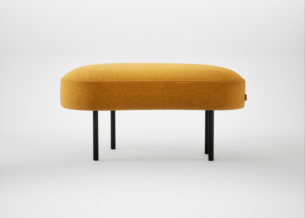 Isola Small Ottoman Nobilis Velvet Mustard / Black