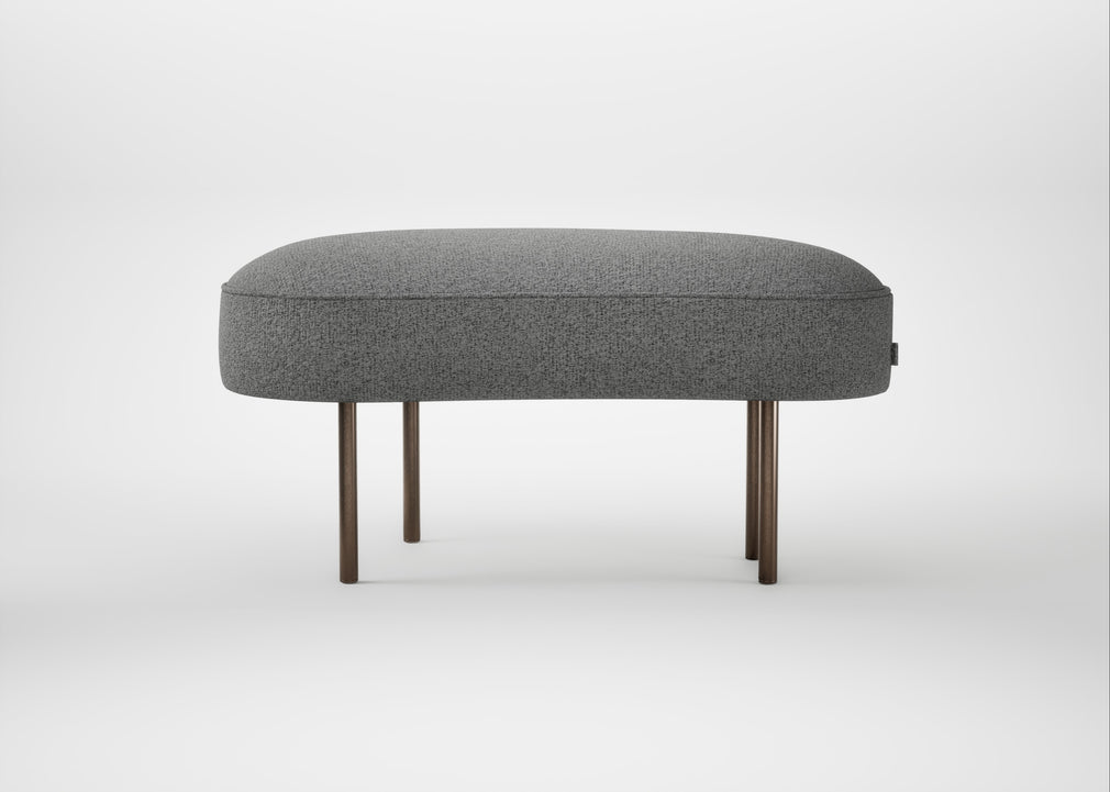 Isola Small Ottoman St Moritz Wool Light Grey / Bronze