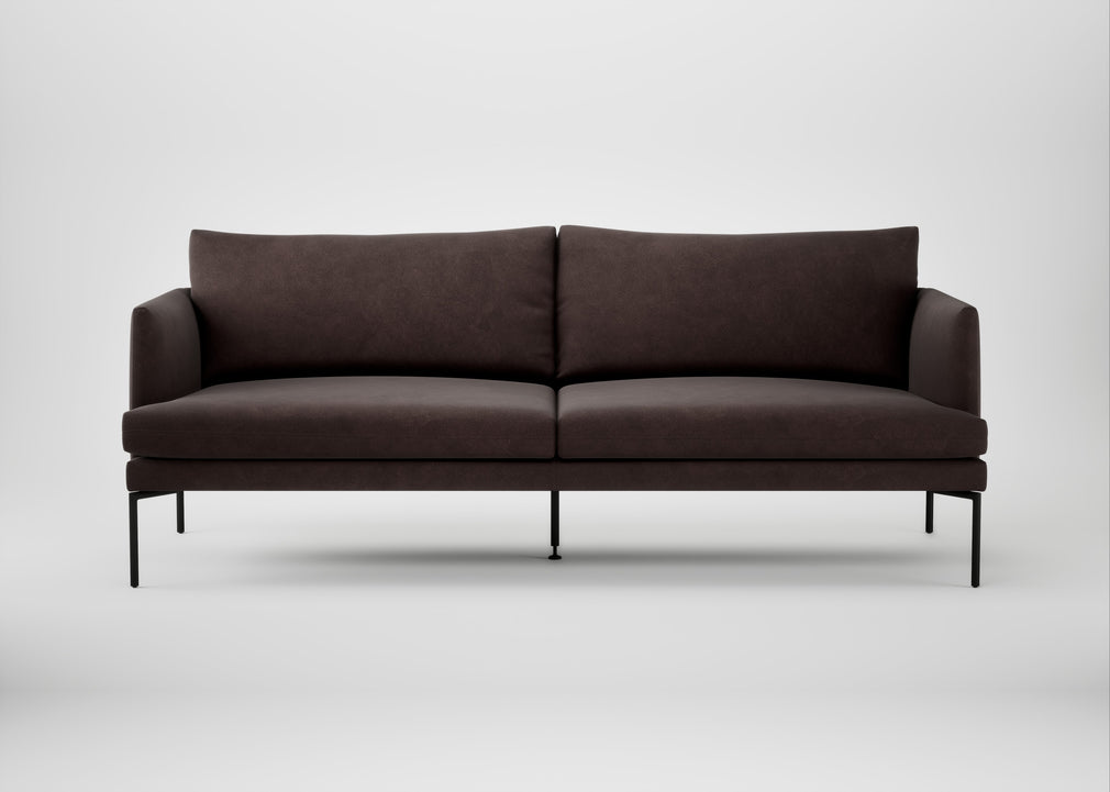 Matera 3 Seater Sofa Heritage Leather Dark Walnut 2069 / Black