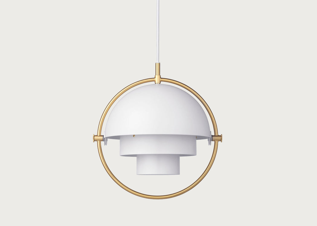 Multi-Lite Pendant Light Small Brass/White