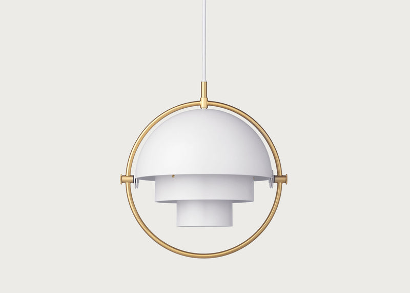 Multi-Lite Pendant Light Small Brass/White