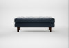 Hepburn Ottoman Leather Stonewash Navy Blue 279 / Walnut