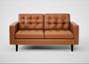 Hepburn 2 Seater Sofa Daino Leather Treacle / Wenge Black