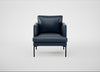 Matera Armchair Leather Stonewash Navy Blue 279 / Black