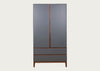Lars Double Wardrobe Grey & Walnut