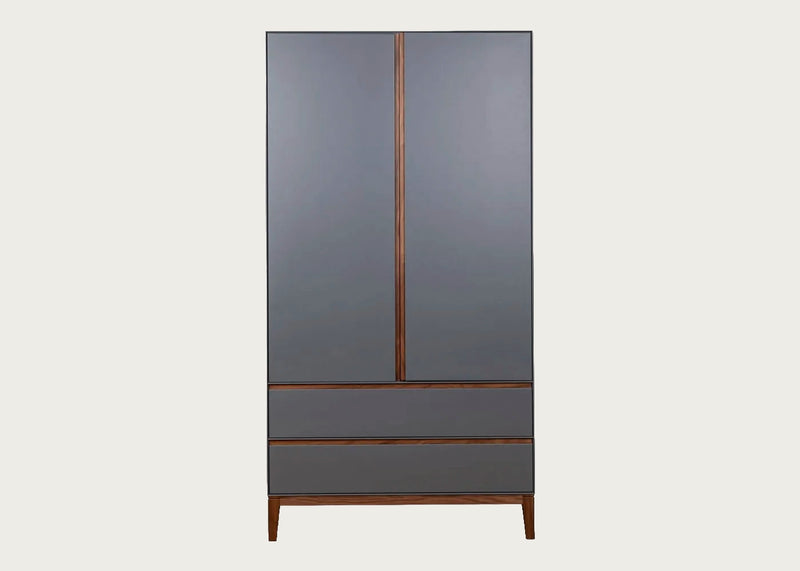 Lars Double Wardrobe Grey & Walnut