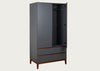 Lars Double Wardrobe Grey & Walnut