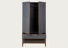 Lars Double Wardrobe Grey & Walnut