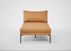 Matera Chaise Lounge Daino Leather Parchment / Black