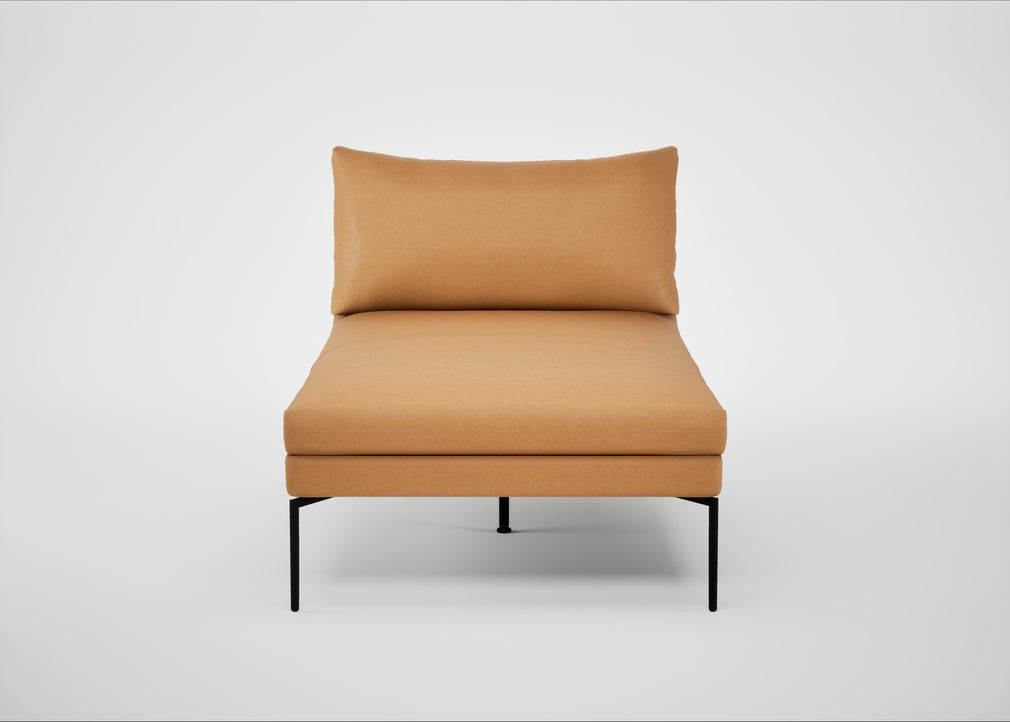 Matera Chaise Lounge Daino Leather Parchment / Black