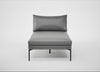 Matera Chaise Lounge Daino Leather Steel / Black