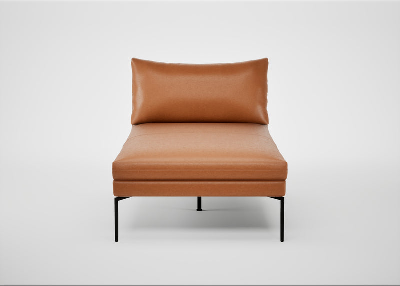 Matera Chaise Lounge Daino Leather Treacle / Black