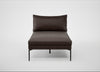 Matera Chaise Lounge Leather Grain Chocolate 066 / Black