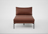 Matera Chaise Lounge Leather Grain Dark Brown 068 / Black