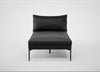 Matera Chaise Lounge Leather Grain Graphite 063 / Black