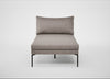 Matera Chaise Lounge Leather Grain Light Grey 060 / Black