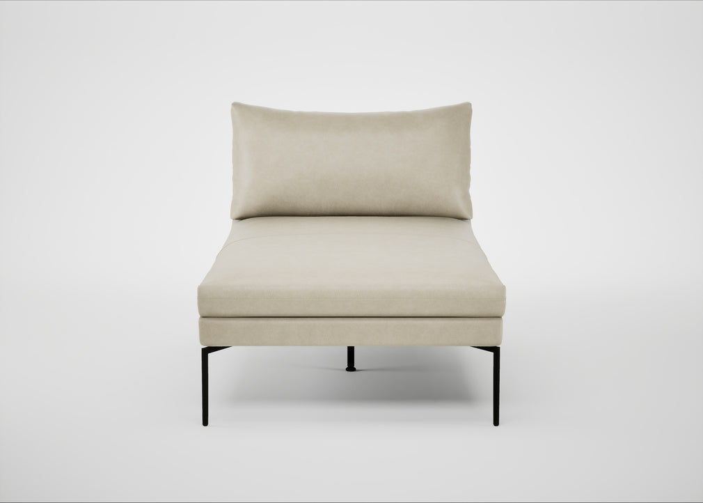 Matera Chaise Lounge Leather Grain Storm 006 / Black