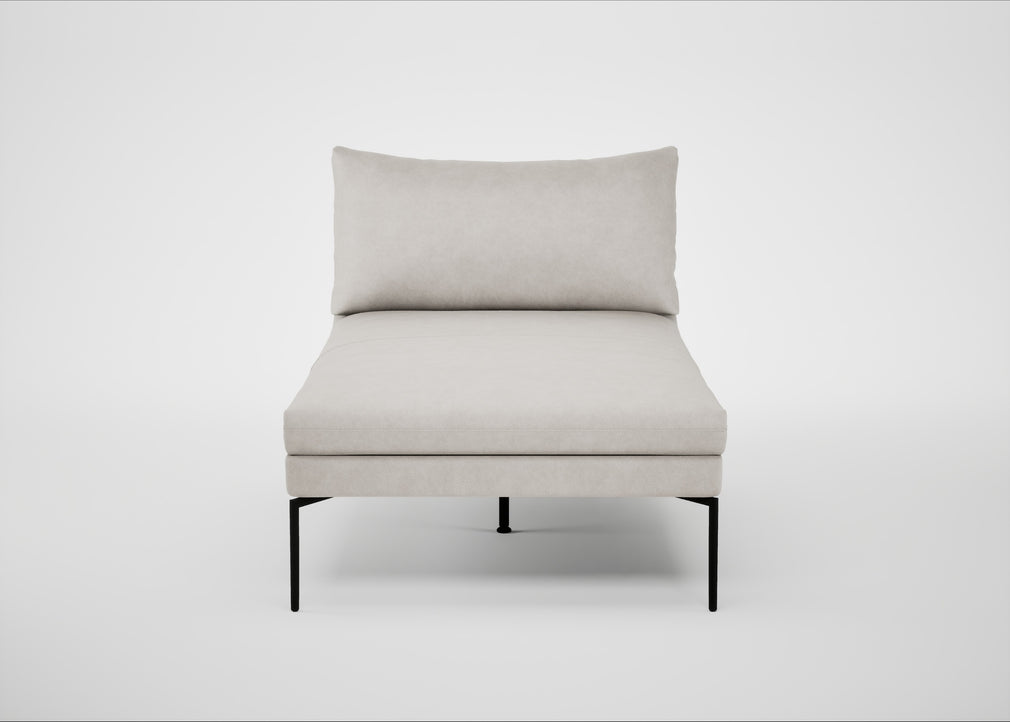 Matera Chaise Lounge Leather Grain White 000 / Black