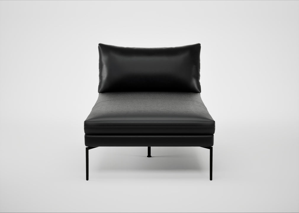 Matera Chaise Lounge Leather Stonewash Black 263 / Black