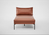 Matera Chaise Lounge Leather Stonewash Light Brown 274 / Black