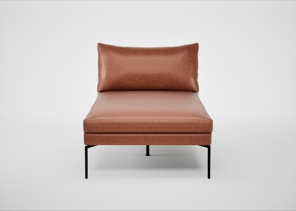 Matera Chaise Lounge Leather Stonewash Light Brown 274 / Black
