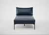 Matera Chaise Lounge Leather Stonewash Navy Blue 279 / Black