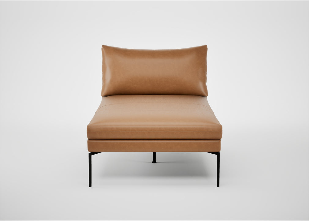 Matera Chaise Lounge Leather Stonewash Toffee 277 / Black