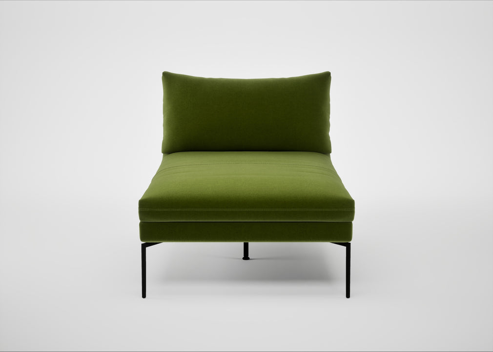 Matera Chaise Lounge Nobilis Velvet Leaf / Black