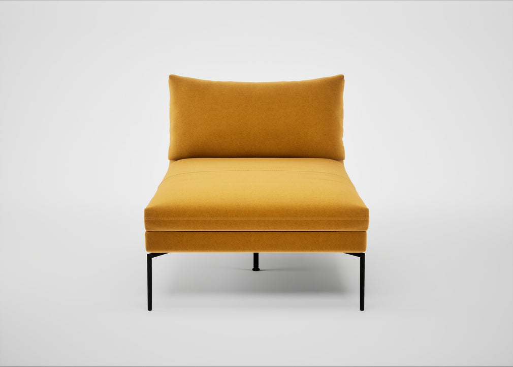 Matera Chaise Lounge Nobilis Velvet Mustard / Black