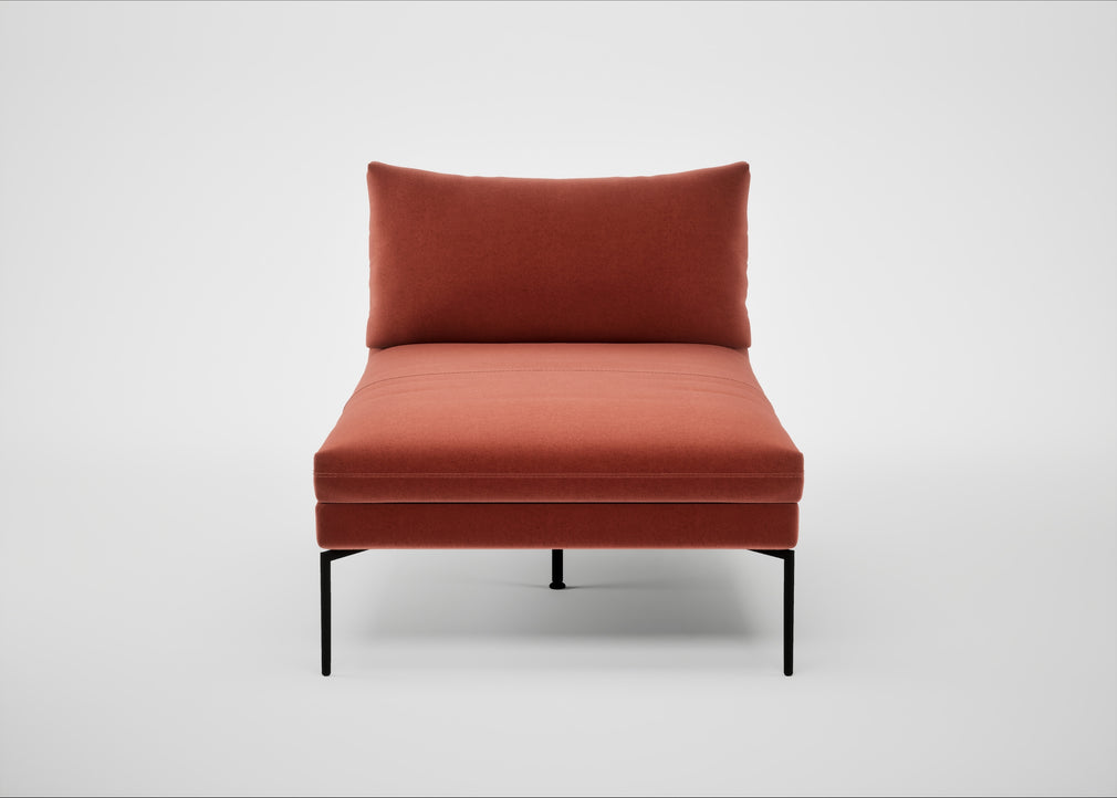 Matera Chaise Lounge Nobilis Velvet Rust / Black