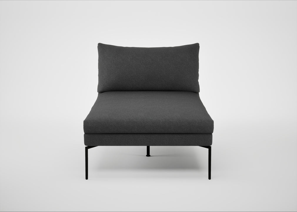Matera Chaise Lounge St Moritz Wool Grey / Black