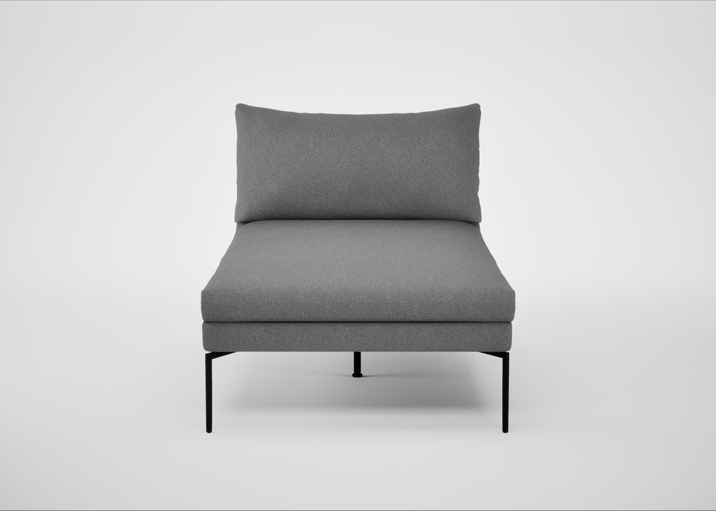 Matera Chaise Lounge St Moritz Wool Light Grey / Black