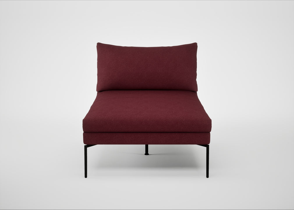 Matera Chaise Lounge St Moritz Wool Red / Black