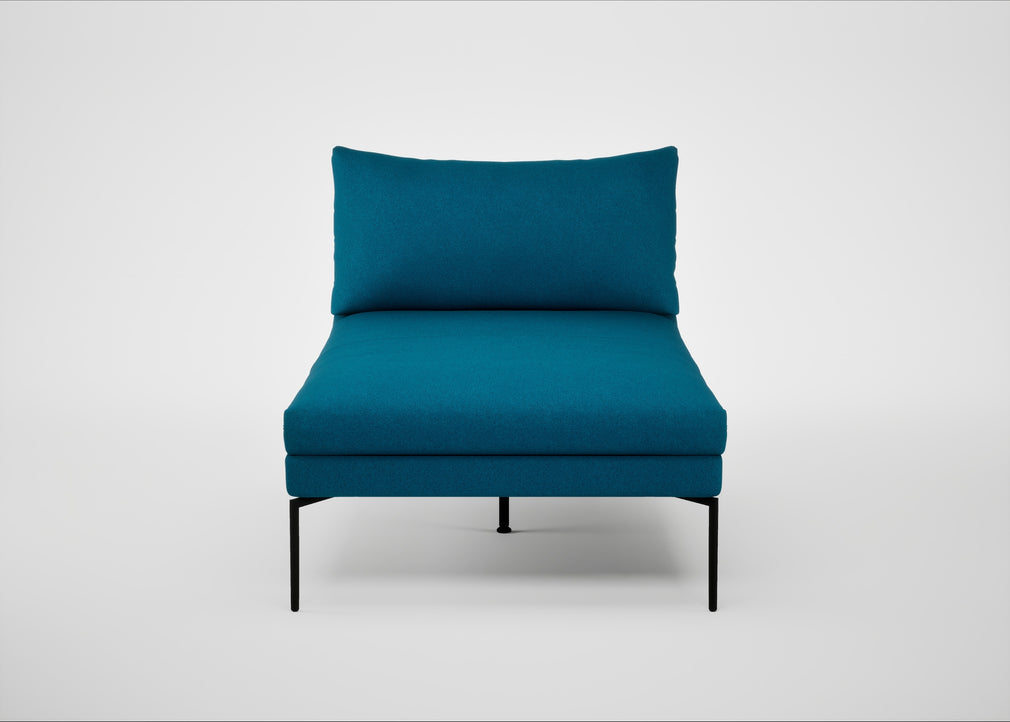 Matera Chaise Lounge St Moritz Wool Teal / Black