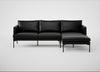 Matera Right Hand Facing Chaise Sofa Leather Stonewash Black 263 / Black