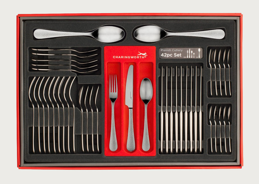 Planish Satin Cutlery 42 Piece Set