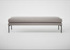 Matera Bench Daino Leather Elephant / Black / 160cm