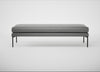 Matera Bench Daino Leather Steel / Black / 160cm