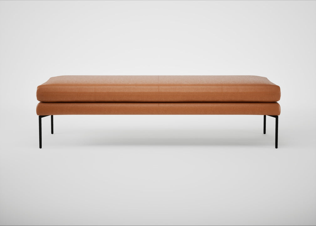 Matera Bench Daino Leather Treacle / Black / 160cm