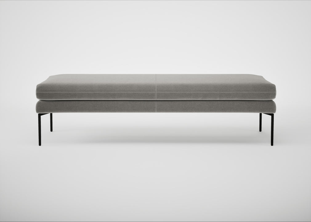 Matera Bench Nobilis Velvet Dolphin / Black / 160cm