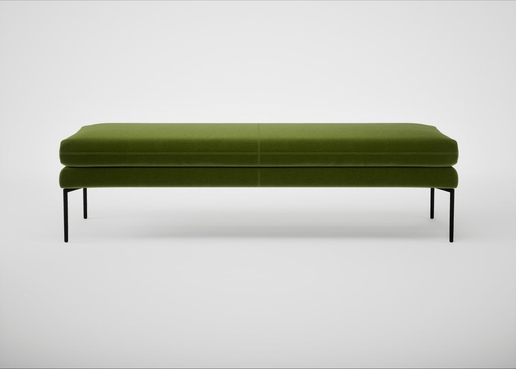 Matera Bench Nobilis Velvet Leaf / Black / 160cm