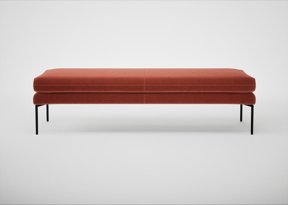 Matera Bench Nobilis Velvet Rust / Black / 160cm