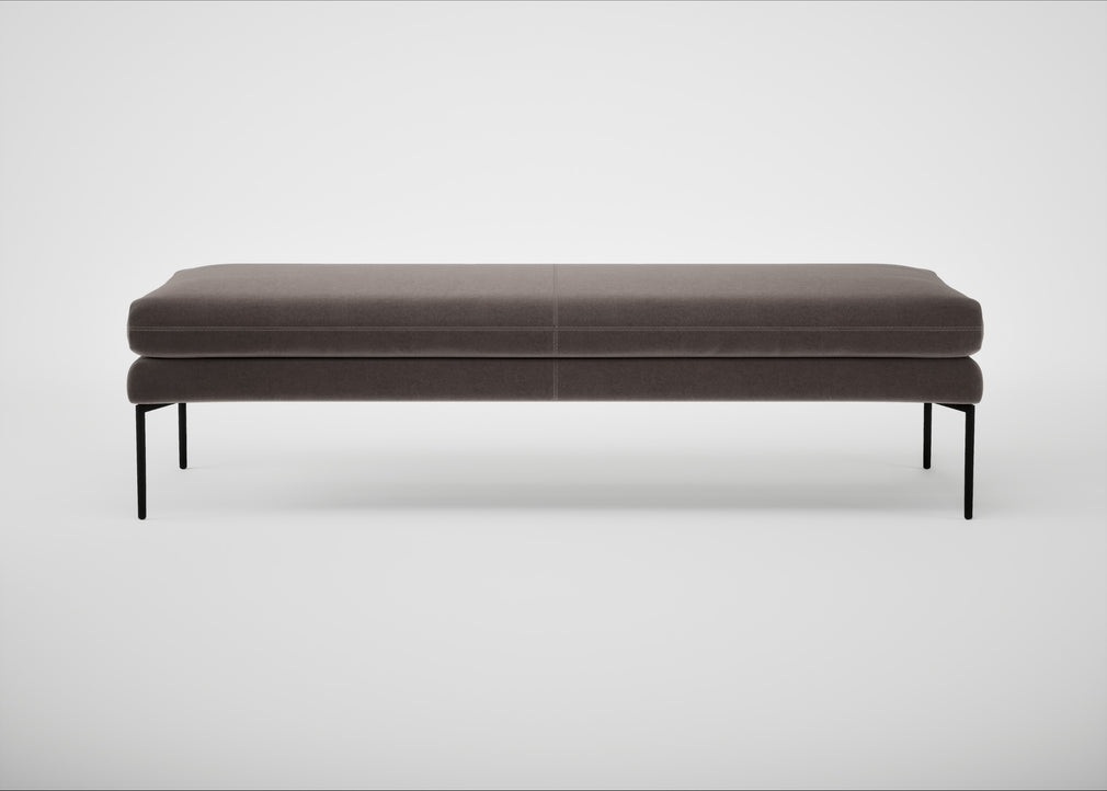 Matera Bench Nobilis Velvet Sable / Black / 160cm