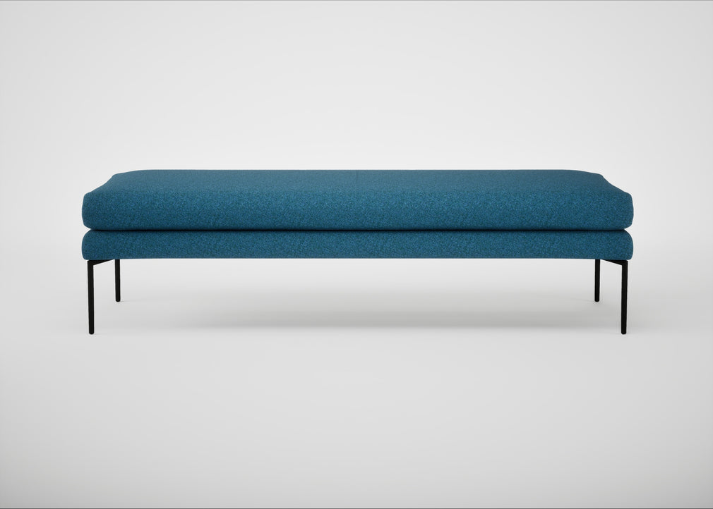 Matera Bench St Moritz Wool Blue / Black / 160cm