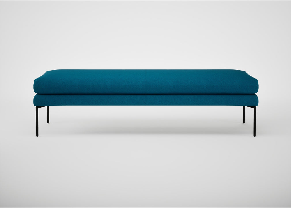 Matera Bench St Moritz Wool Teal / Black / 160cm