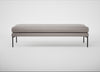 Matera Bench Daino Leather Elephant / Black / 180cm